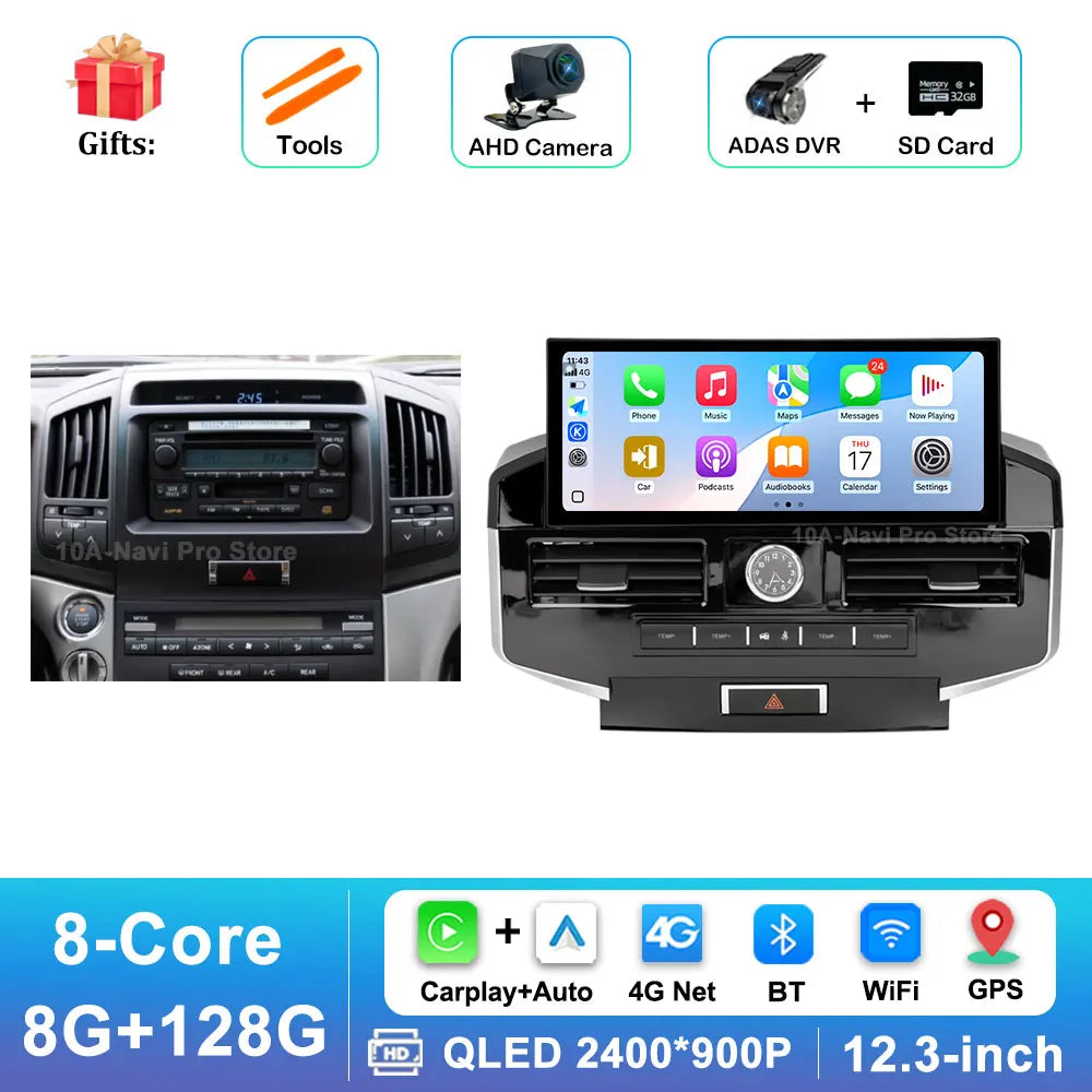 Multimedia Screen for Toyota Land Cruiser LC200