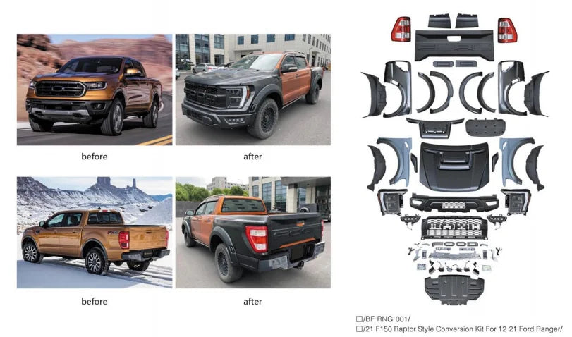 Ford Ranger to F-150 Raptor Facelift Body Kit