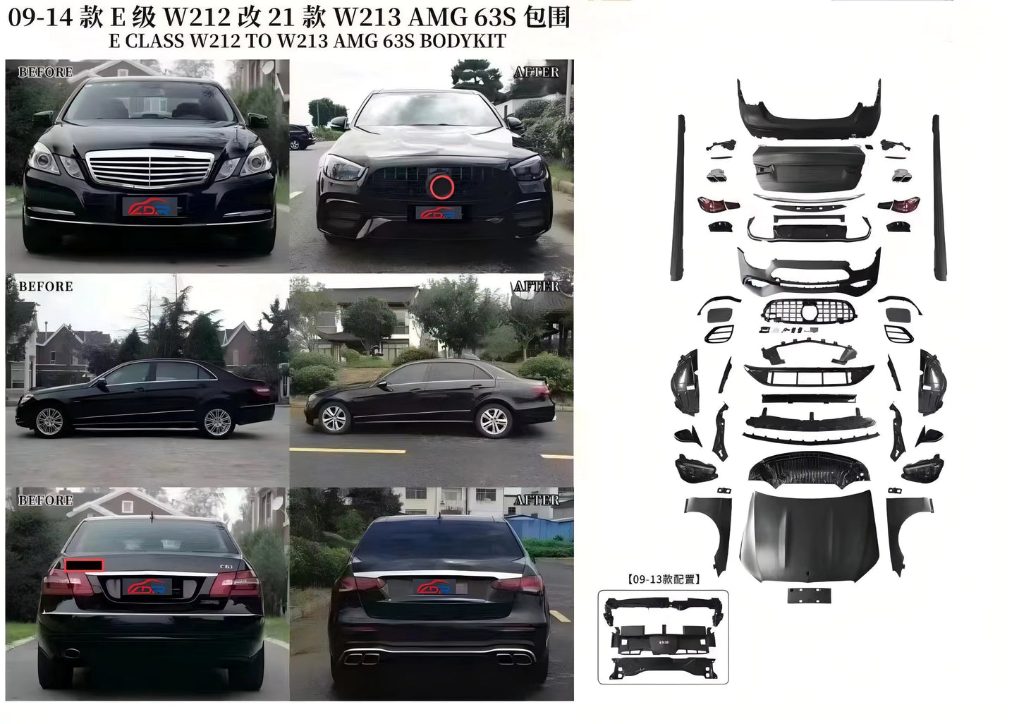 Mercedes-Benz E-Class W212 to W213 Facelift Body Kit