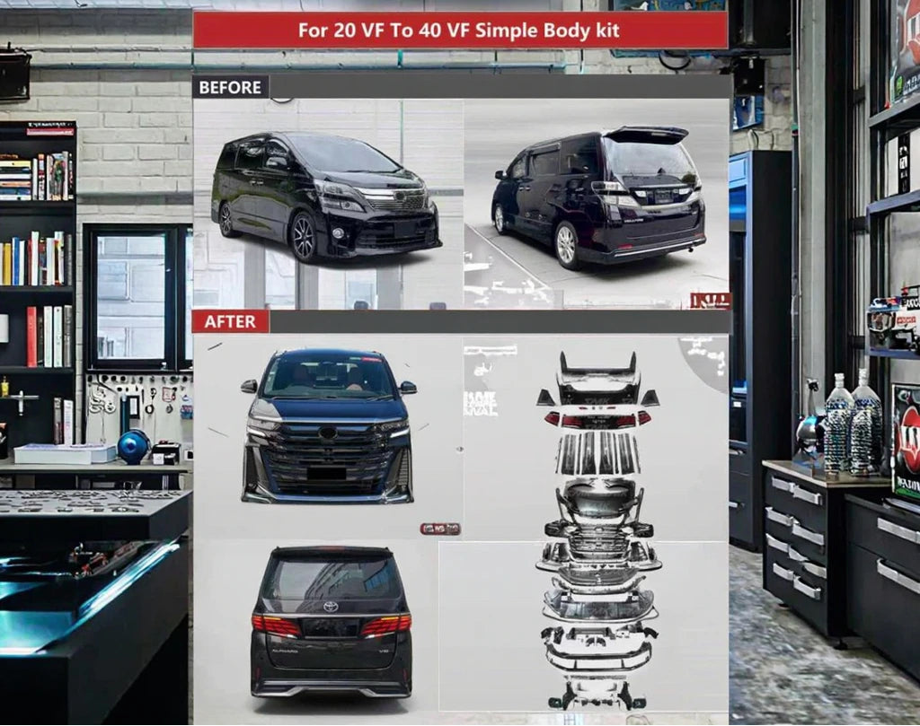 Toyota Alphard Vellfire to 2024 Facelift Bodykit