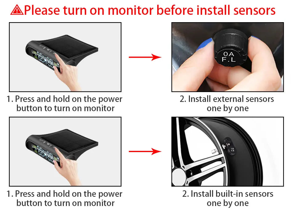 Solar Power Car Tire Pressure Monitor System