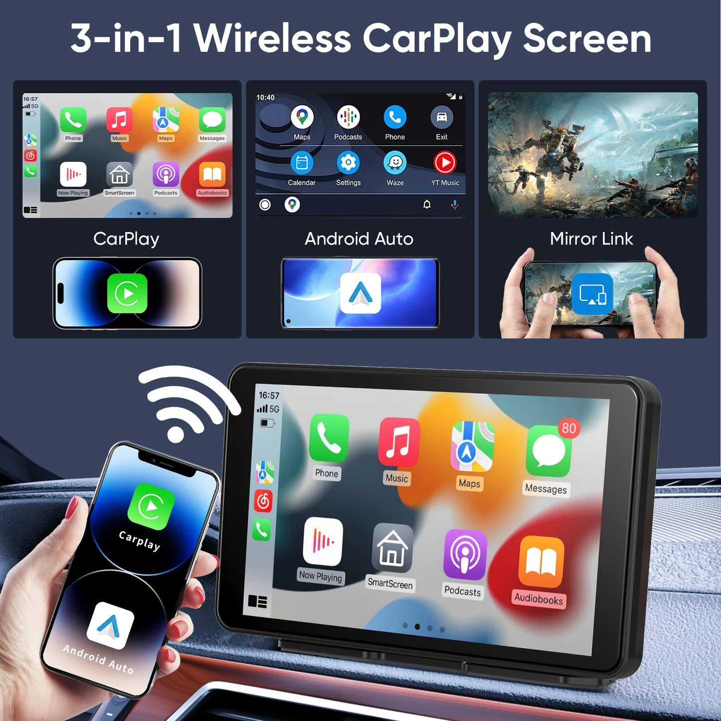 Wireless Universal Portable Car Screen