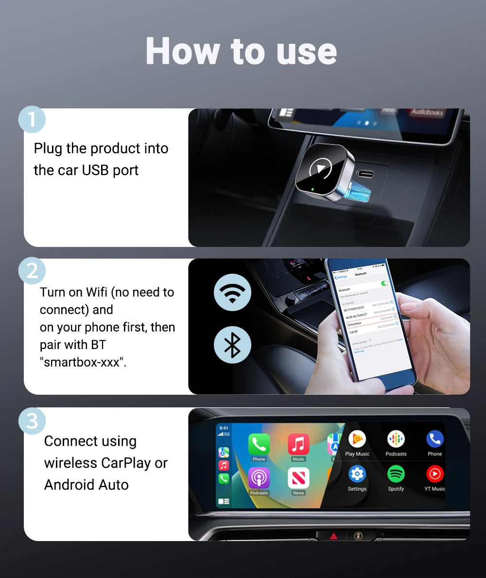 2-in-1 Wireless AI Car Smart Box