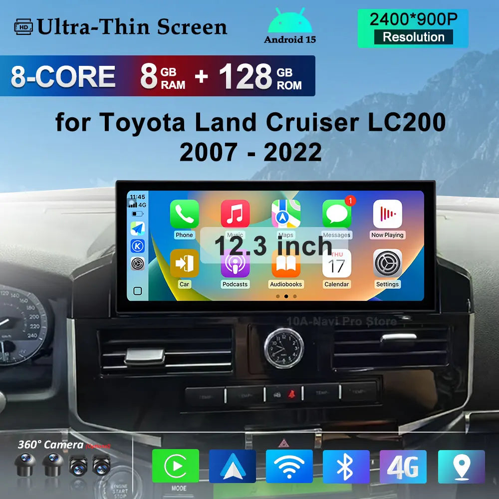 Multimedia Screen for Toyota Land Cruiser LC200