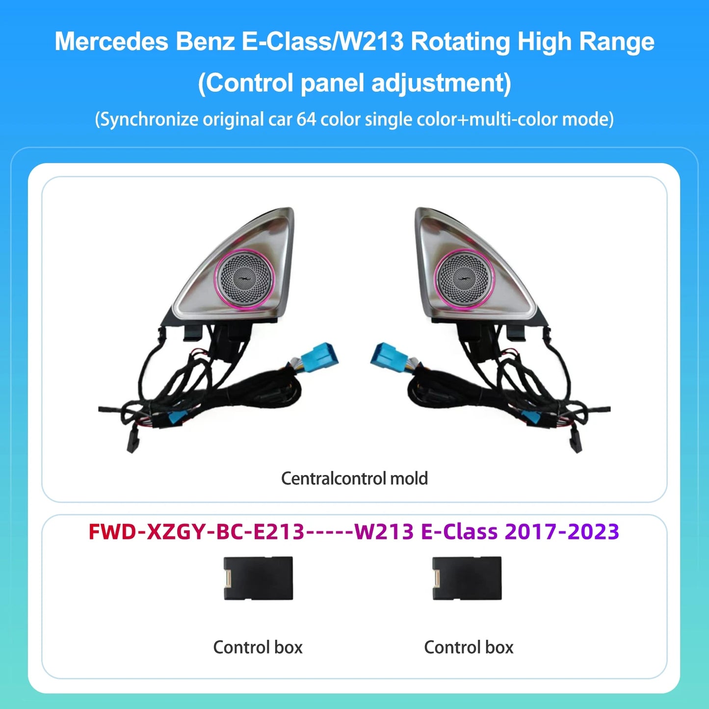64 Colors 4D Rotating Tweeter Speaker For Mercedes-Benz