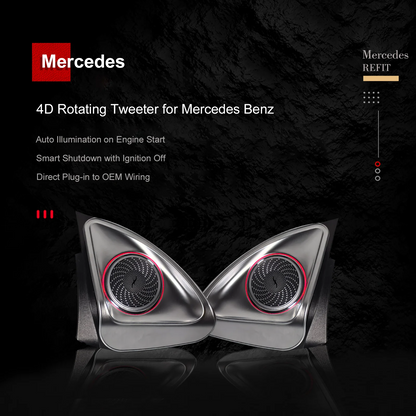 64 Colors 4D Rotating Tweeter Speaker For Mercedes-Benz