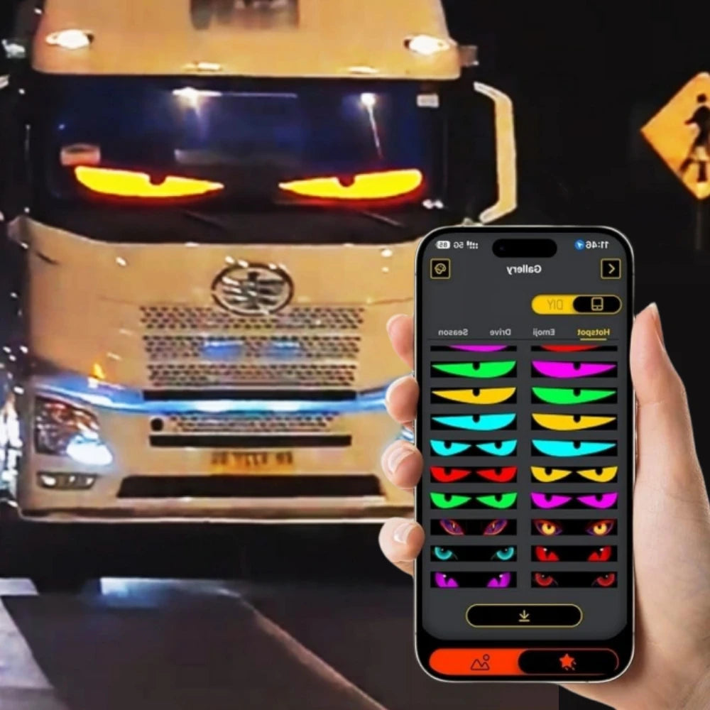 Evil Eyes LED Windshield Pixel Display