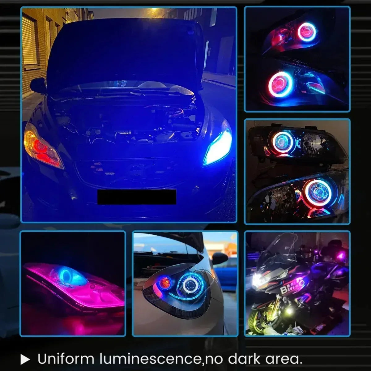 RGB Halo Rings LED Headlights