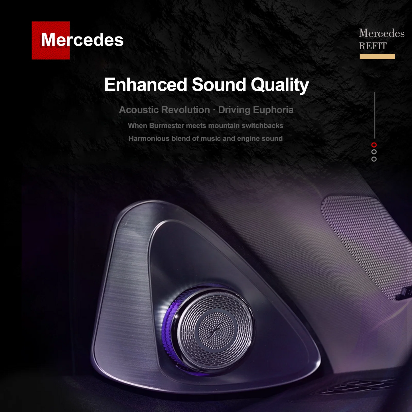 64 Colors 4D Rotating Tweeter Speaker For Mercedes-Benz