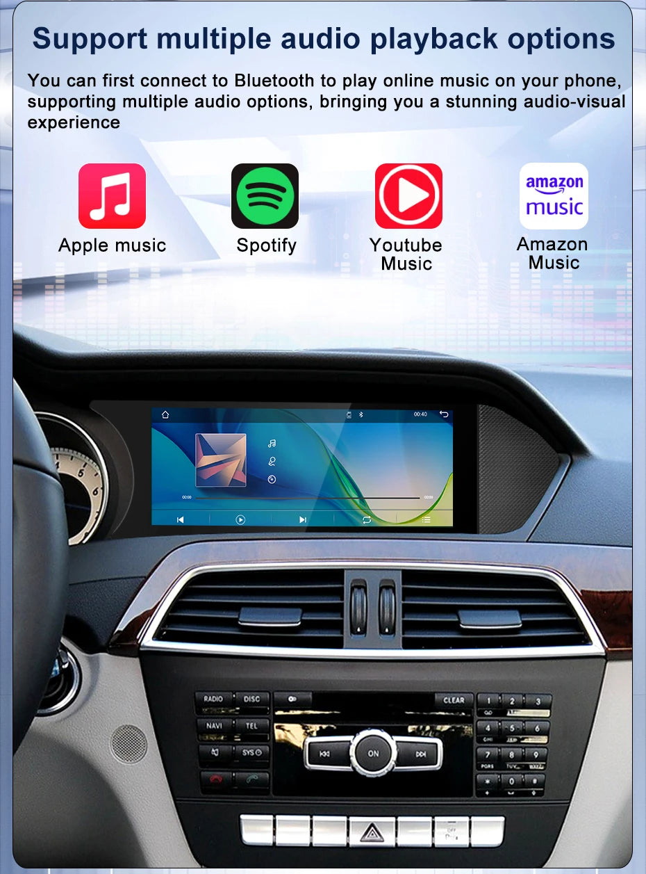 Wireless Multimedia Display For Mercedes-Benz C-Class W204