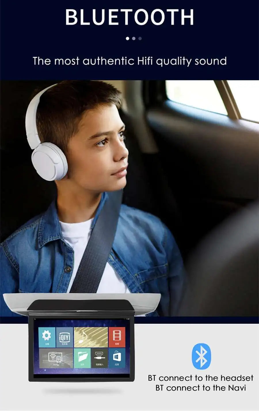 Touchscreen Car Roof Ceiling Monitor