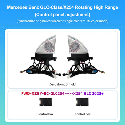 64 Colors 4D Rotating Tweeter Speaker For Mercedes-Benz