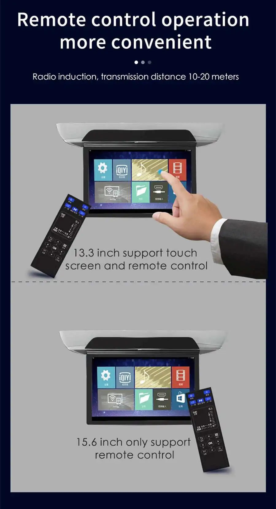 Touchscreen Car Roof Ceiling Monitor