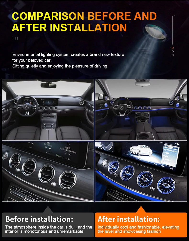 64 Colors LED Air Vents For Mercedes Benz E-Class W213