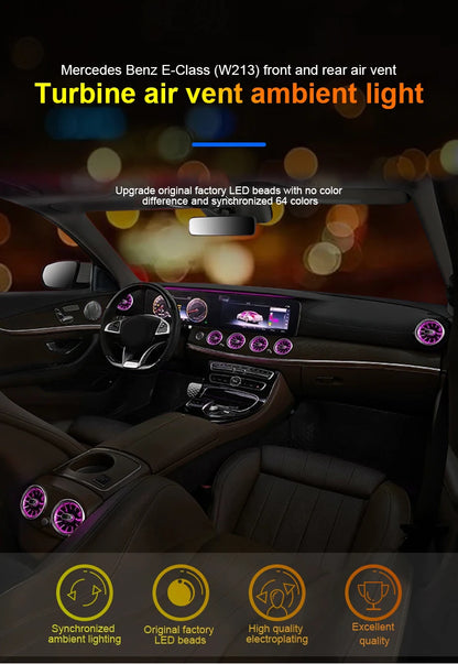 64 Colors LED Air Vents For Mercedes Benz E-Class W213