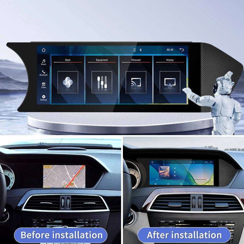 Wireless Multimedia Display For Mercedes-Benz C-Class W204
