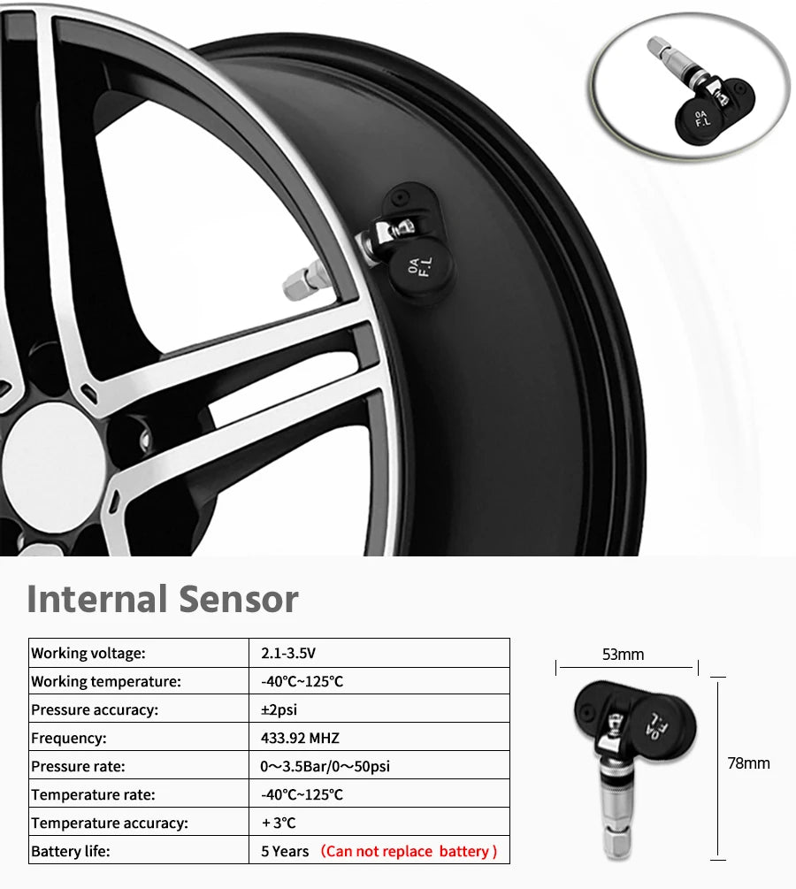 Solar Power Car Tire Pressure Monitor System