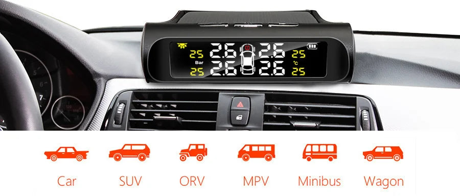 Solar Power Car Tire Pressure Monitor System