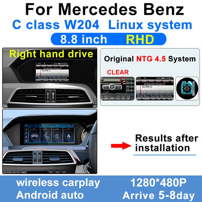 Wireless Multimedia Display For Mercedes-Benz C-Class W204