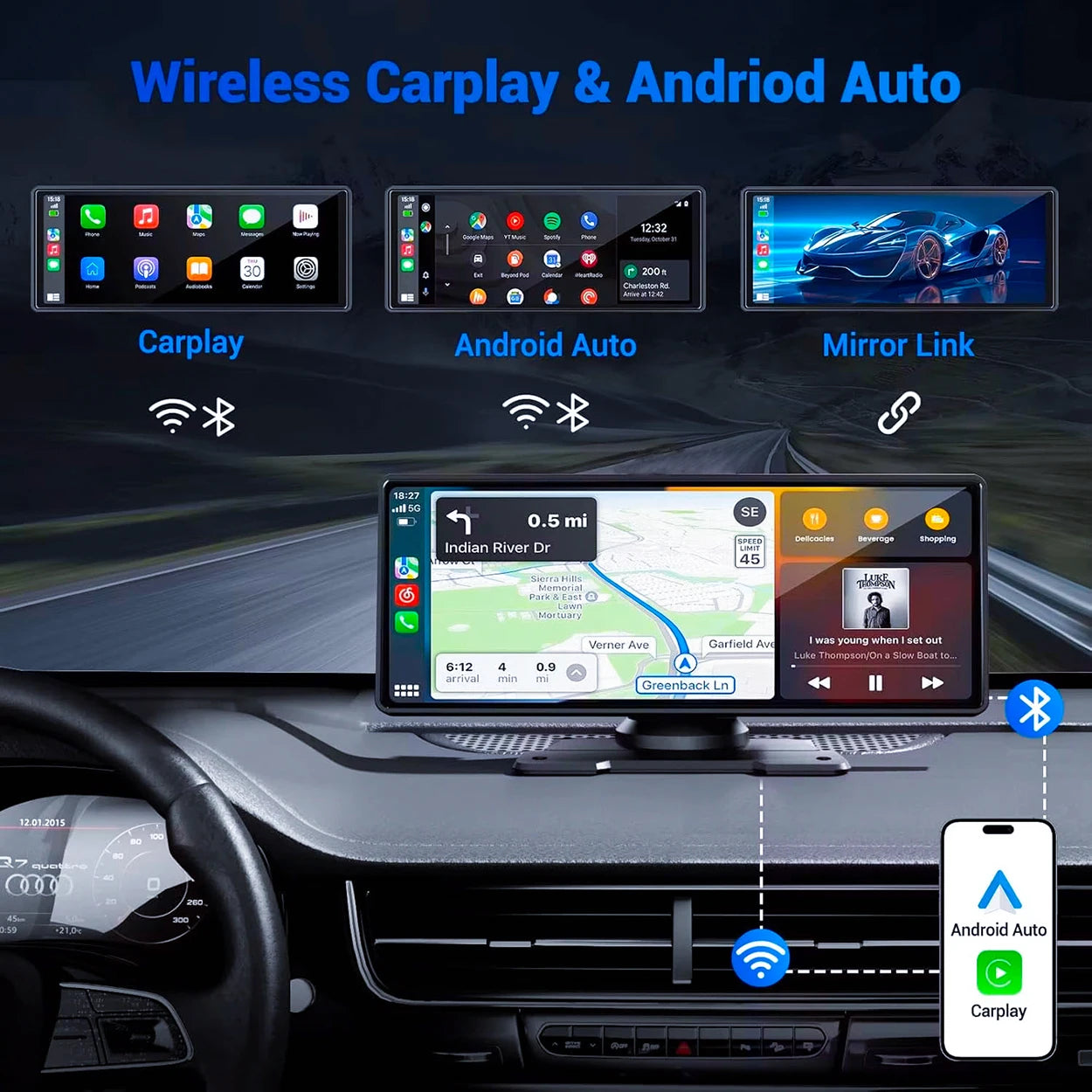 Wireless Universal Portable Car Screen