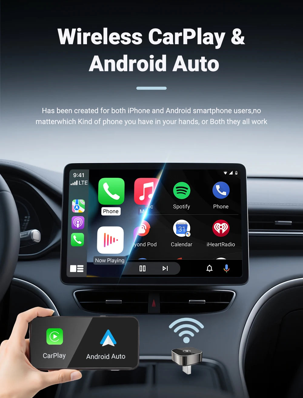 2-in-1 Wireless AI Car Smart Box