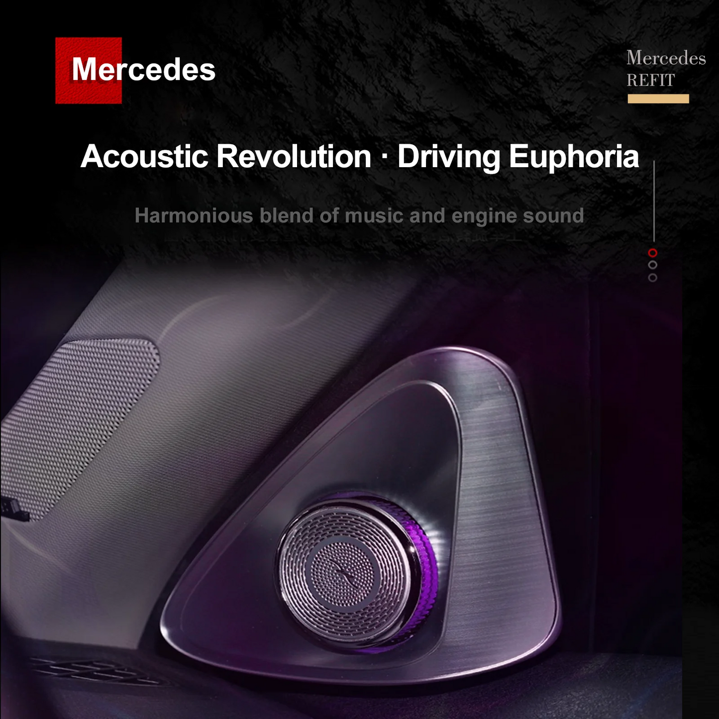 64 Colors 4D Rotating Tweeter Speaker For Mercedes-Benz