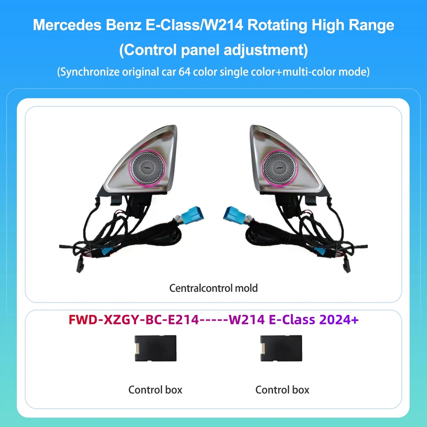 64 Colors 4D Rotating Tweeter Speaker For Mercedes-Benz