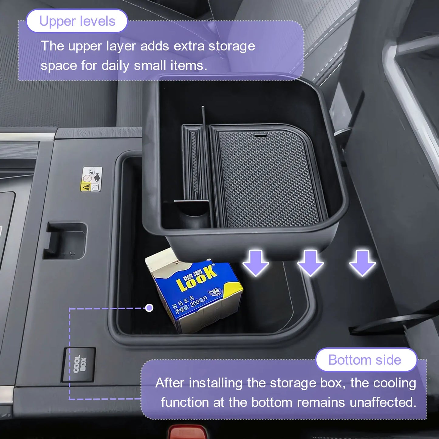 Armrest Storage Cool Box for Toyota Land Cruiser Prado 250