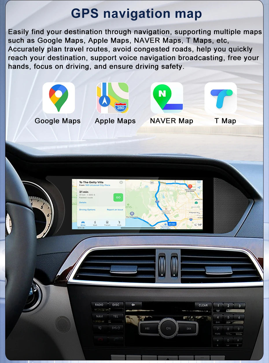 Wireless Multimedia Display For Mercedes-Benz C-Class W204