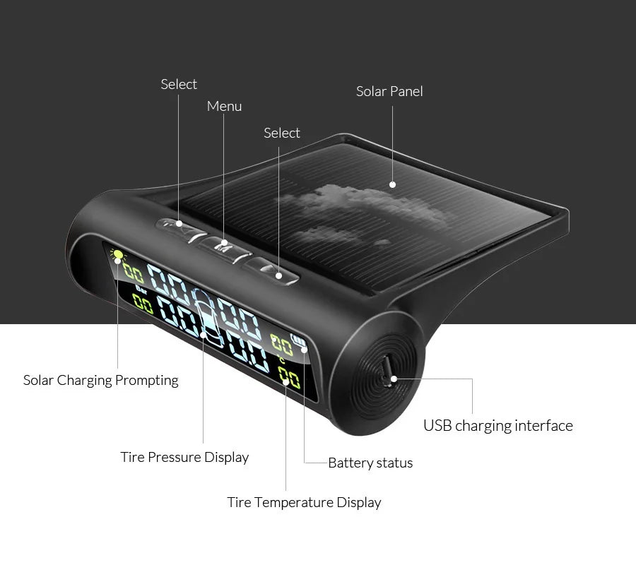 Solar Power Car Tire Pressure Monitor System