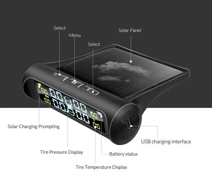 Solar Power Car Tire Pressure Monitor System